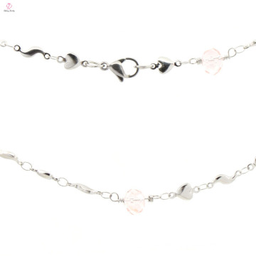 Neues Modell Damen Edelstahl Silber Charme Halskette Kette Großhandel